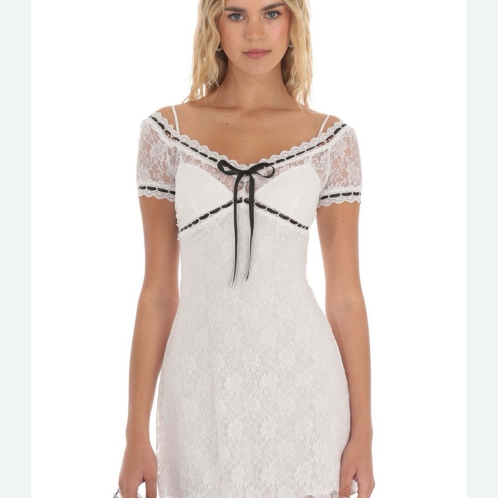 White Lace Mini Dress